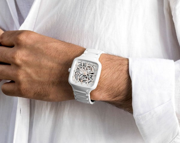Rad_o true square automatic ceramic- white-copper