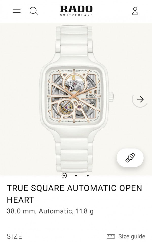 Rad_o True Square Automatic Ceramic- White-Copper
