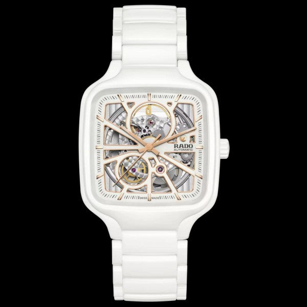 Rad_o True Square Automatic Ceramic- White-Copper