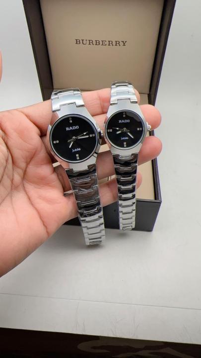 RAD_O COUPLE SILVER BLACK WATCH
